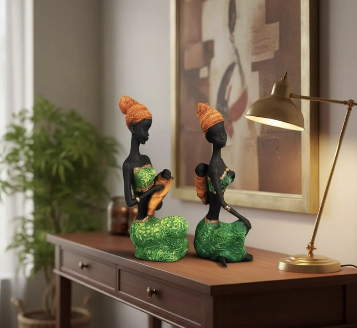 African Women Tribal Lady Showpiece